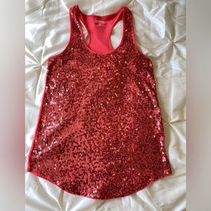 Women’s pink/coral Express Sequin top! 💞